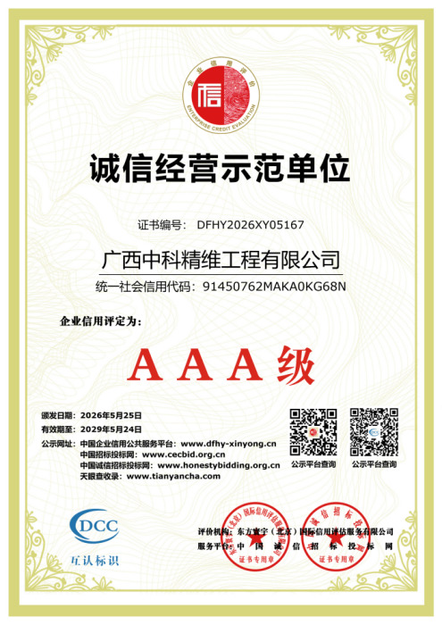 年度诚信企业